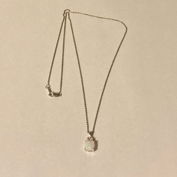 925 Sterling Silver Opal Necklace - Picture 6 of 6